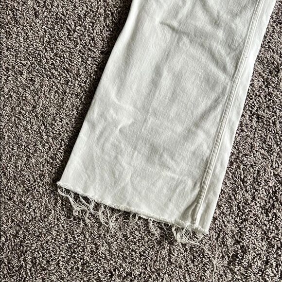 Zara high waisted wide leg cream denim pants - Picture 4 of 7